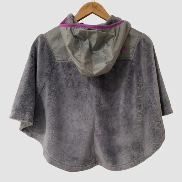 The North Face Kids Osito Gray/Purple Poncho Jacket M - Picture 2 of 8